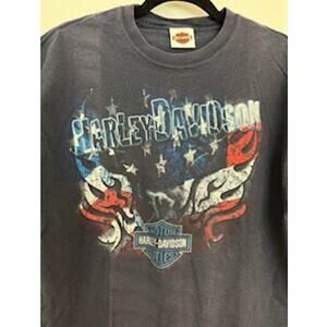 Harley Davidson Men's Authentic Large T-shirt Nags Head North Carolina Patriotic